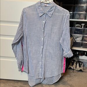 Sundry Blue and White Striped Shirt